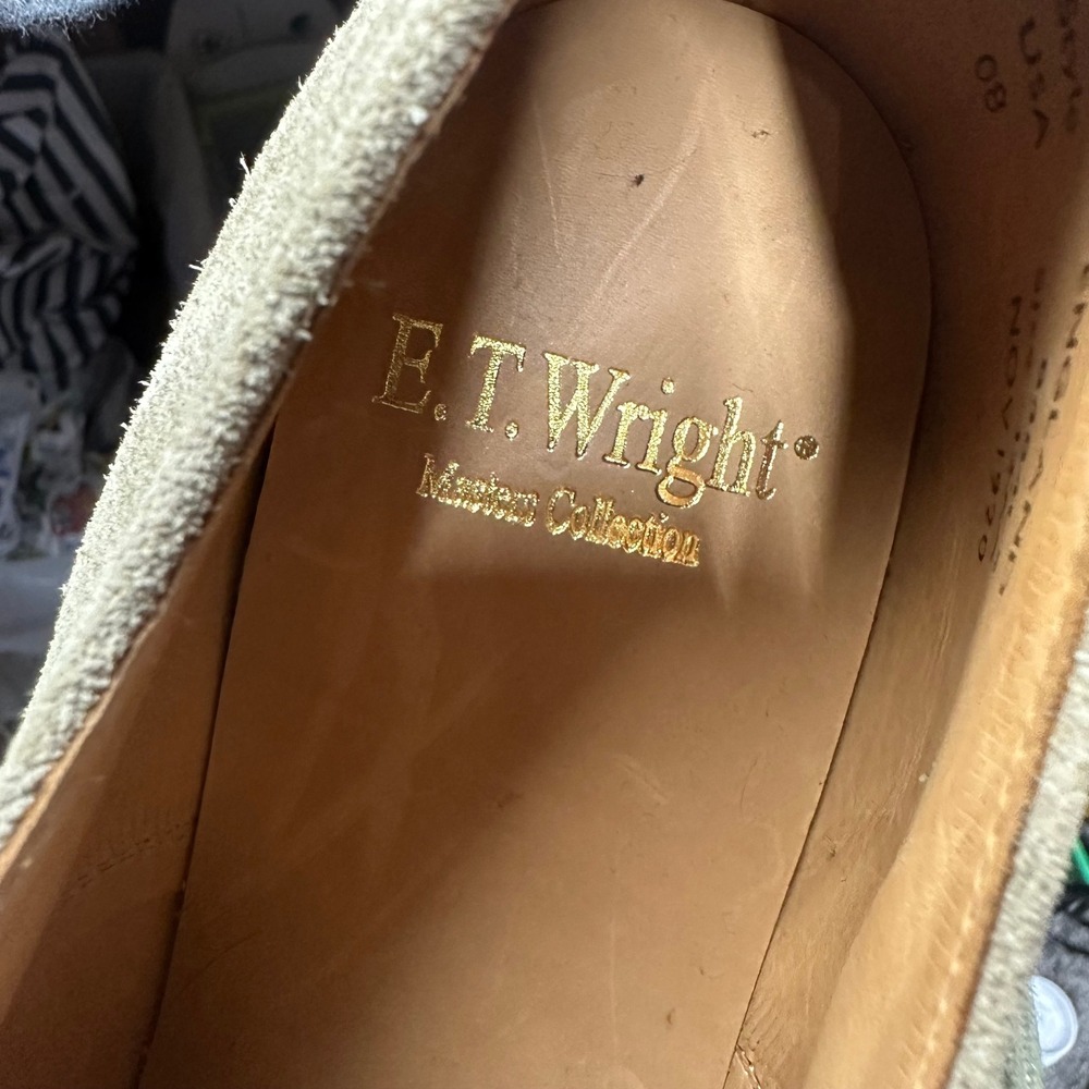 E.T. Wright Masters Collection Tan Suede Red Brick Sole Derby Shoes 12AA England - Picture 12 of 13